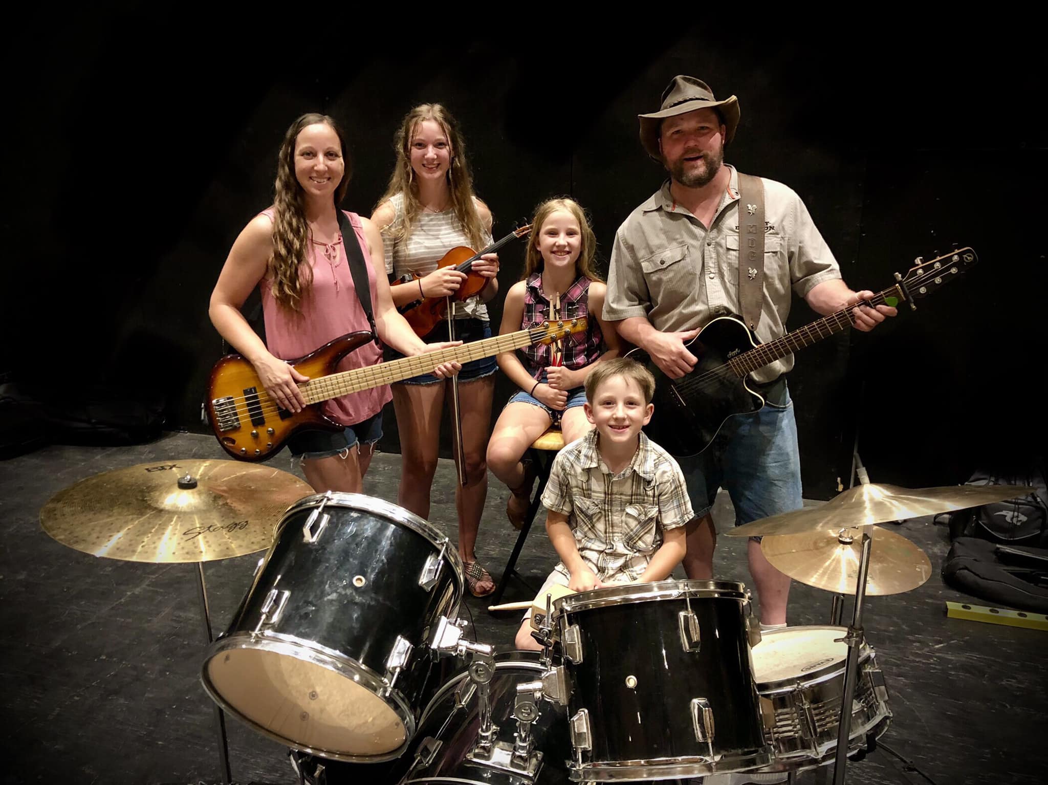Country Fried Grubers family with their instruments