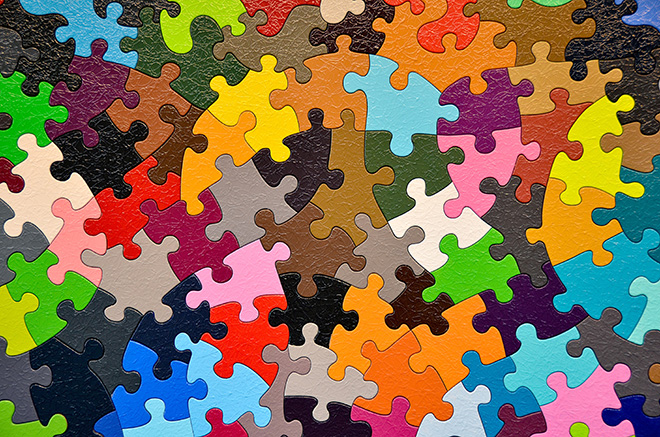colorful puzzle pieces assembled
